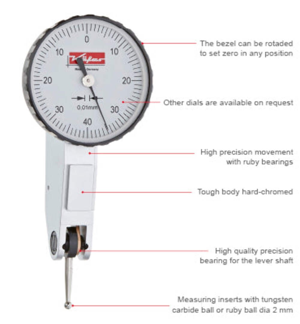 Kafer K40Z Dial Test Indicator 0.0005" Resolution