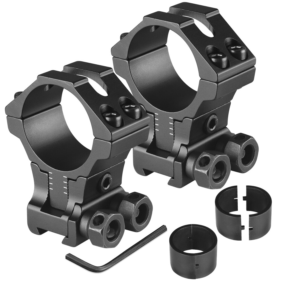2 Pieces 1"/30mm Adjustable Height Scope Rings Mount f 11mm Dovetail Riser Base