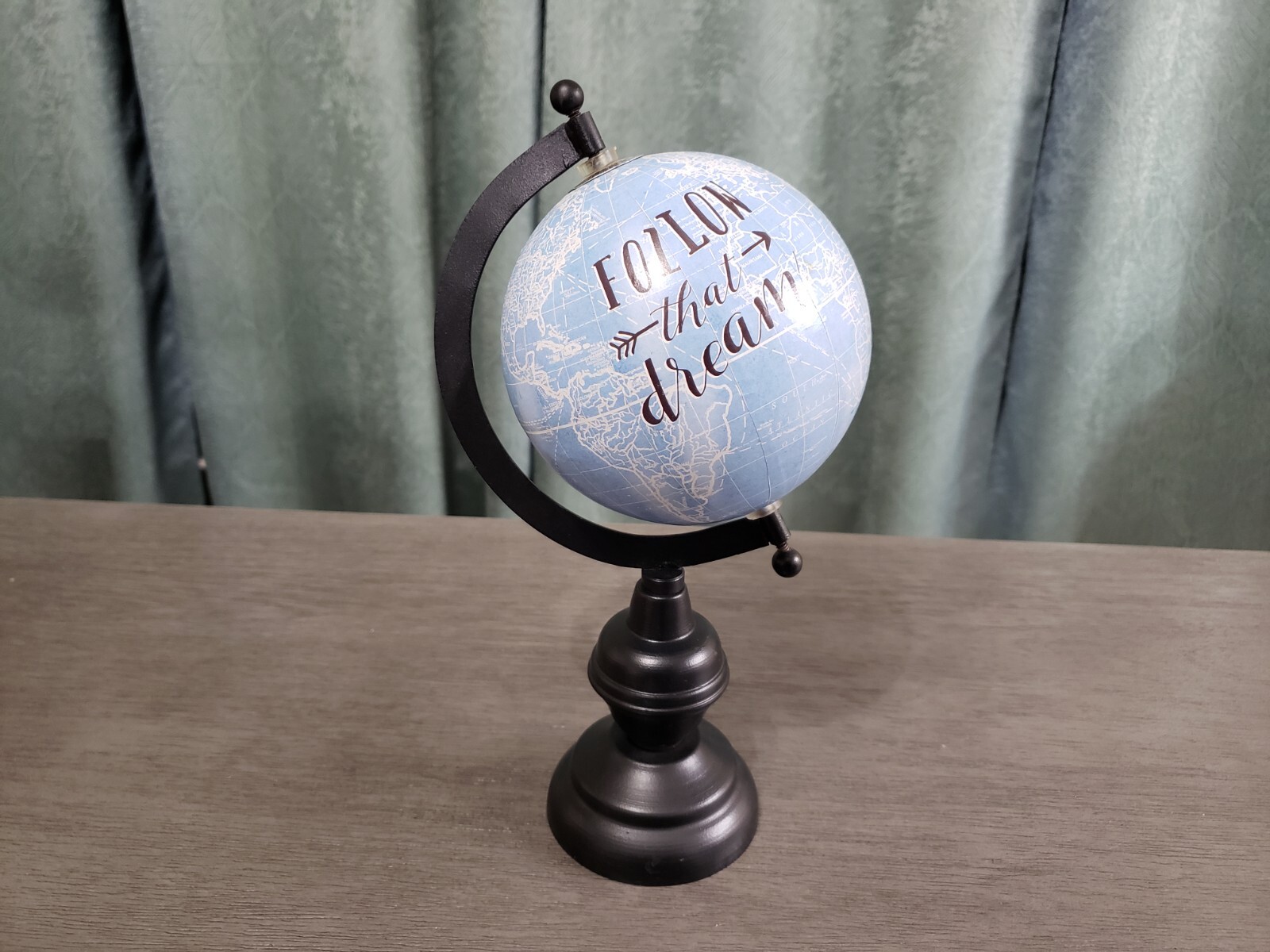 World Globe Earth Rotating follow your dreams follow that dream Home Table Decor