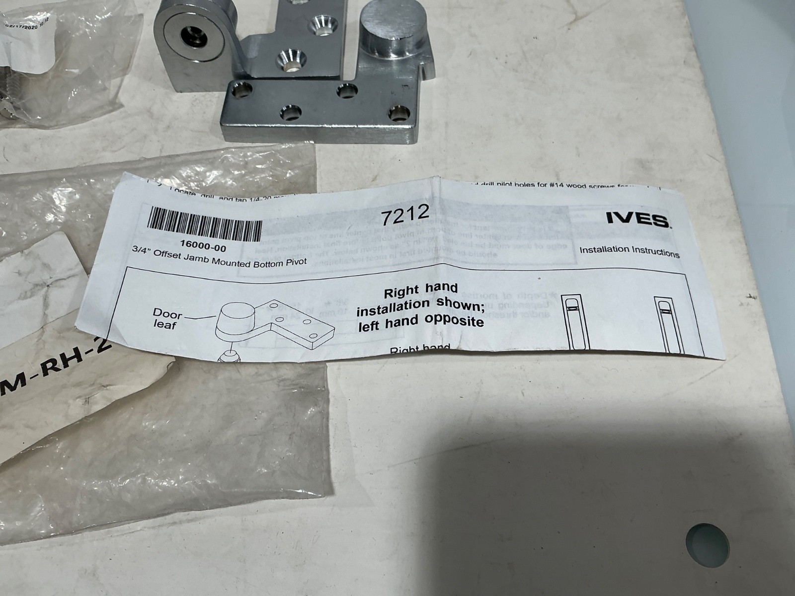 Ives 7212-BTM-RH-26D 3/4" Offset Bottom Pivot (Qty 3)
