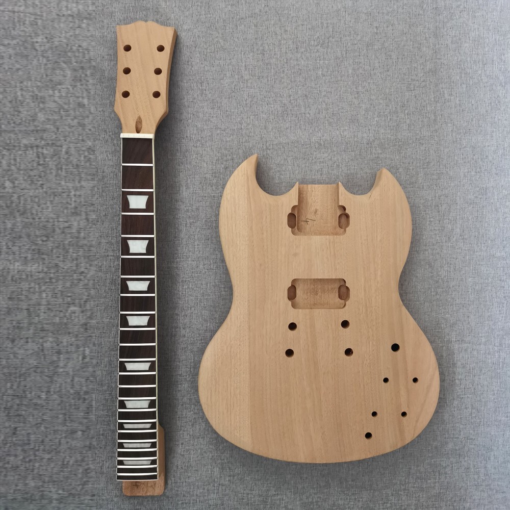 SG DIY Electric Guitar Kit Solid Body Mahogany Body Rosewood Fretboard CR part