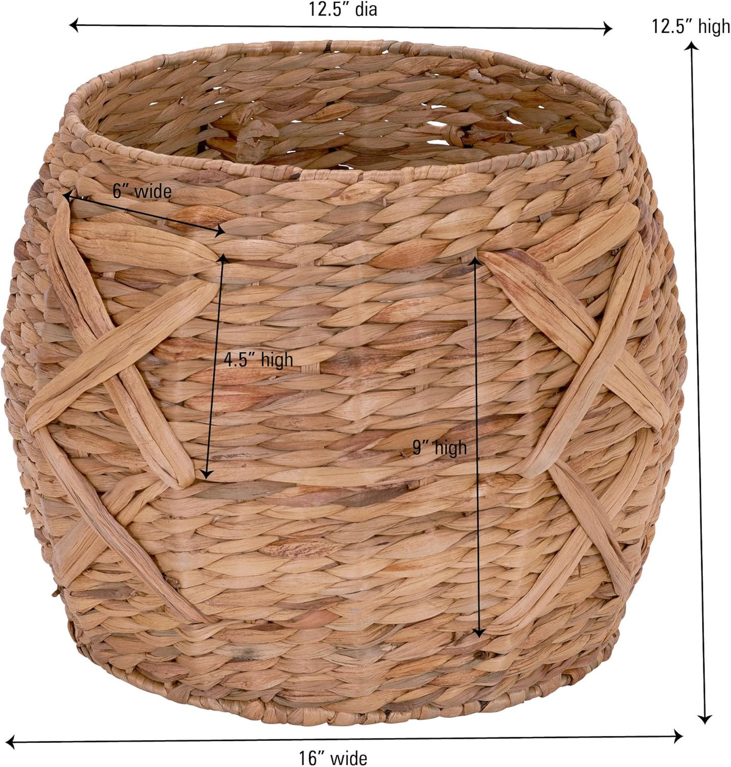 ML-4112 Hyacinth round Floor Basket, X-Design, Brown