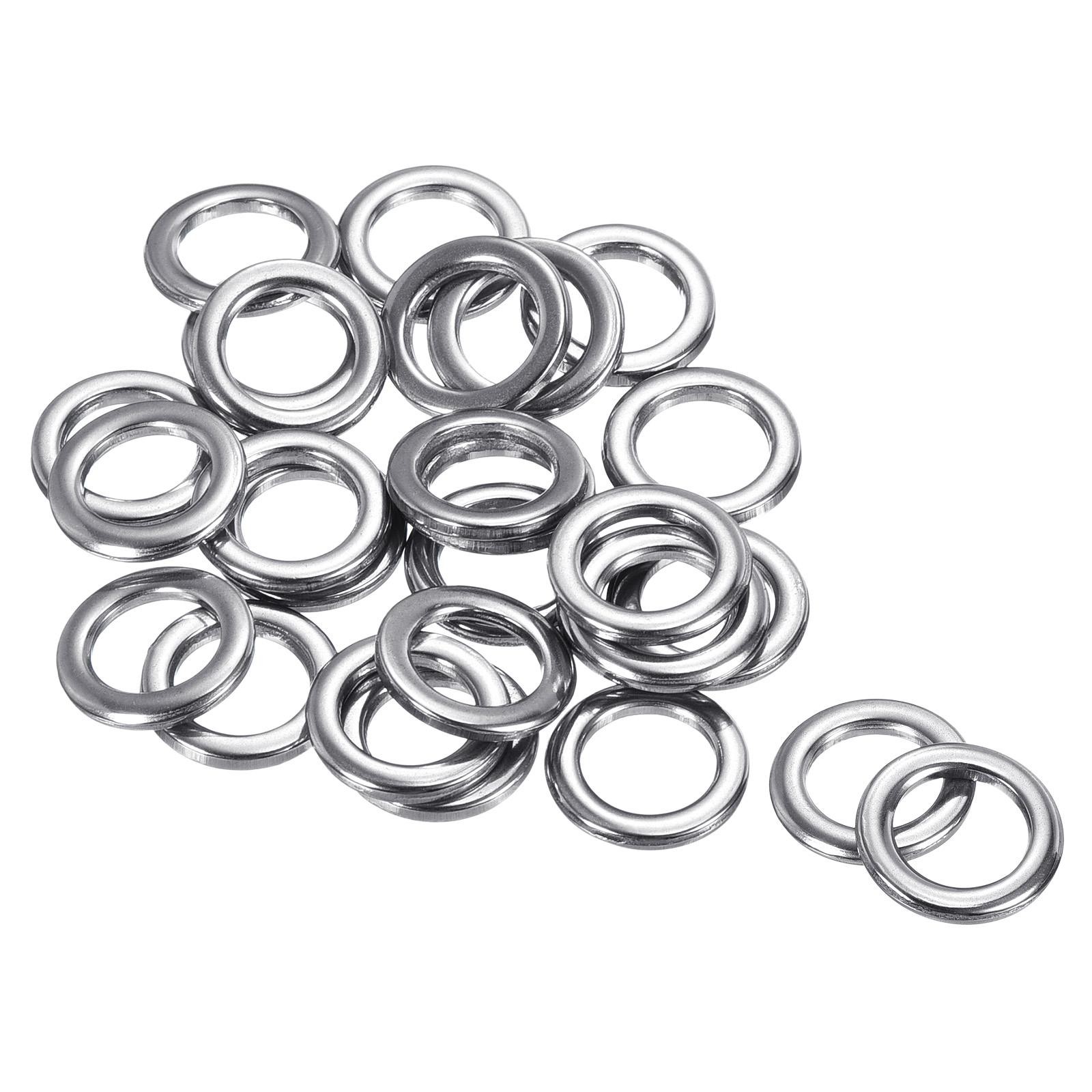 1.8x7x10.6mm Fishing Rings, 25 Pack 304 Stainless Steel Solid Ring