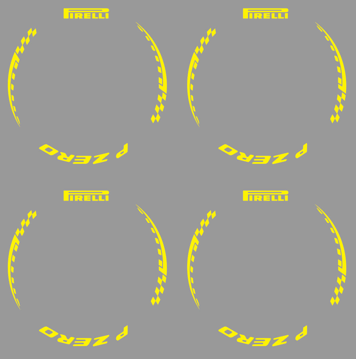 1/8 Scale Pirelli Yellow 2026 F1 RC Car Tire Transfer Stickers set of 4