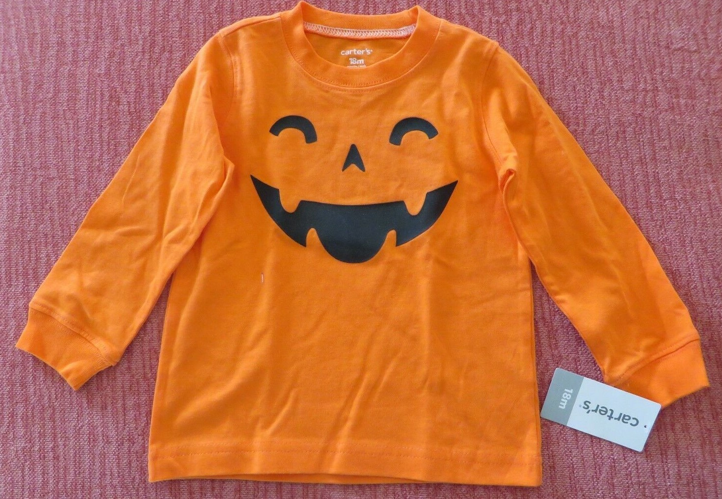 NWT Carter's 18 month Jack-O'-Lantern face long sleeve tee shirt