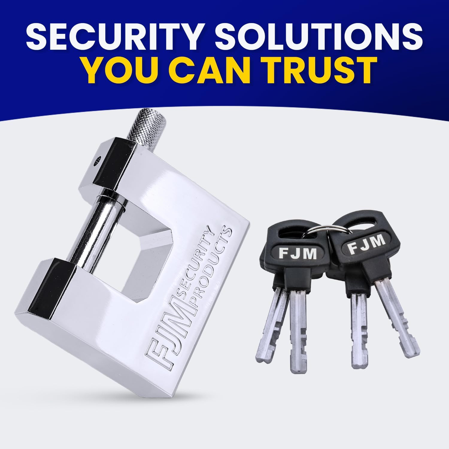 FJM Security Products SPSA60-KD Triple Chrome Plated D-Shaped Security Padlock,