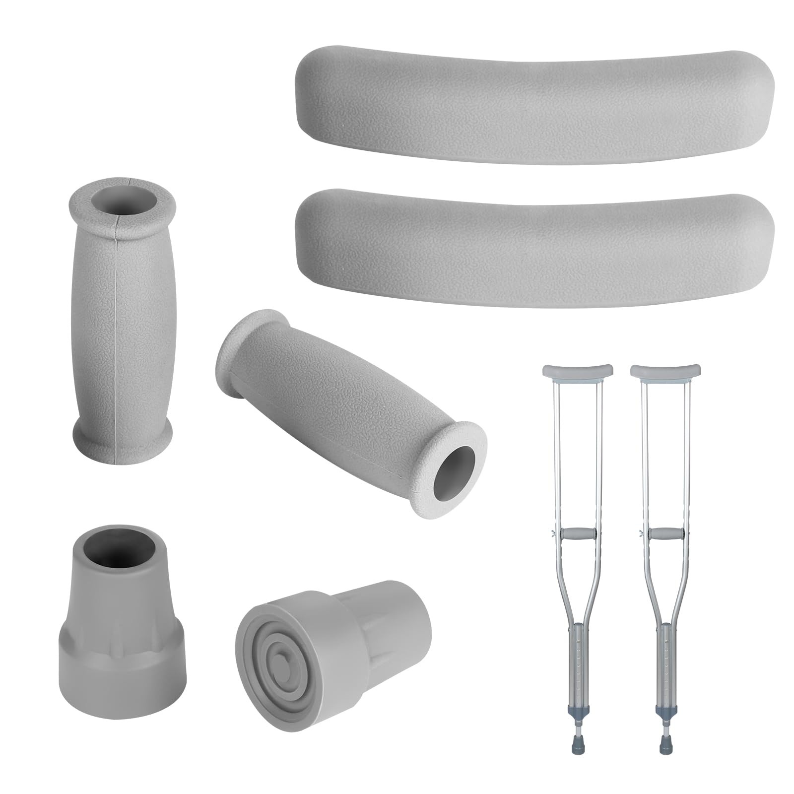 Replacement Crutch Pads and Hand Grips and Crutch Tips for Armpits Handle Cov...