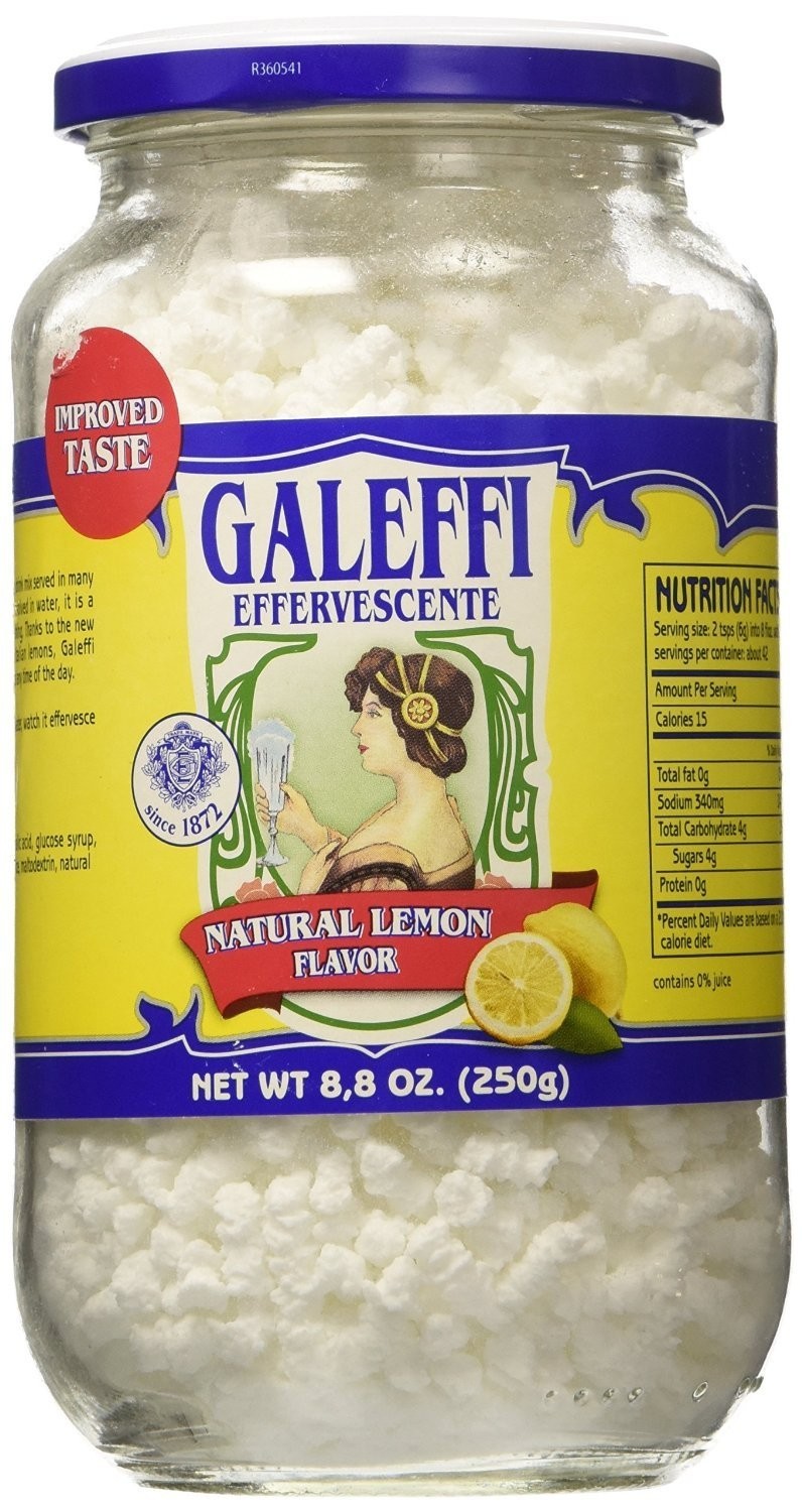 Galeffi Effervescent Antacid Natural Lemon Flavor 8. Oz / 250g MADE IN ITALY