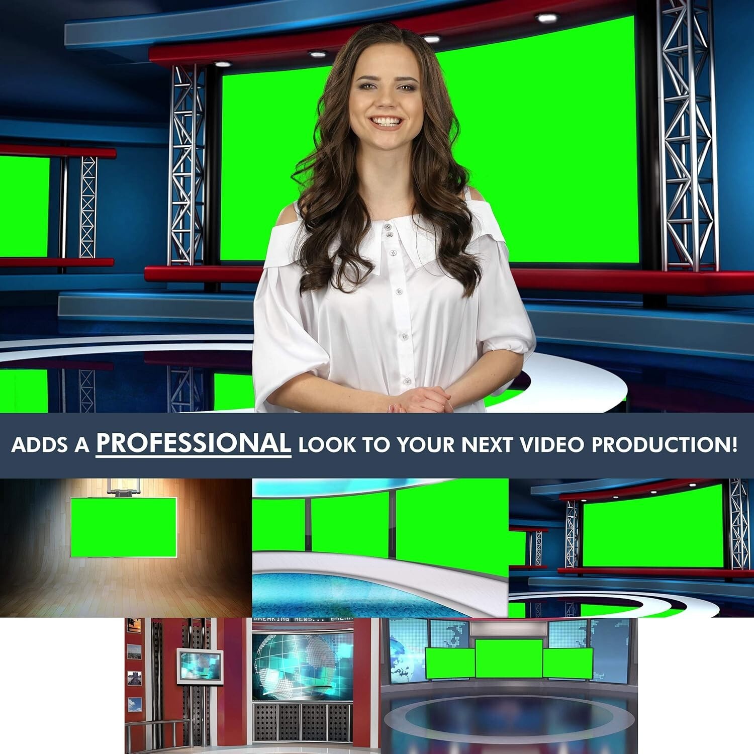 Virtual Set News Backgrounds - HD Studio Pack Volume 1