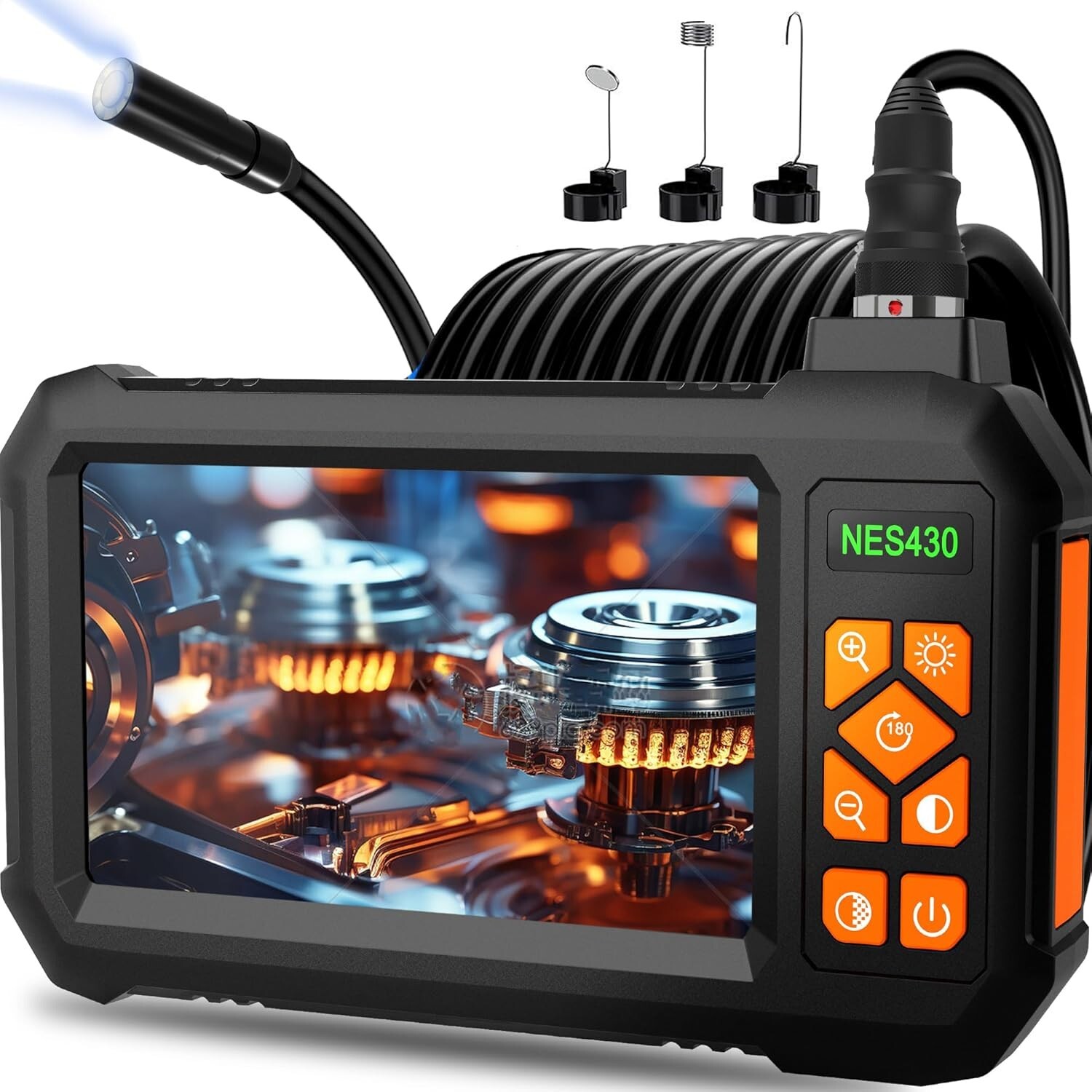 Boroscopio, Camara Endoscopica Hd 1080P Con Luz, Inspeccion De Pantalla De 4...