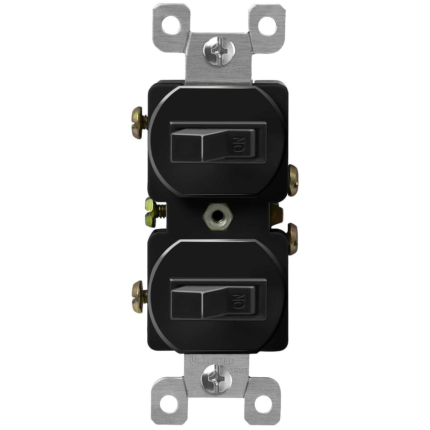 Duplex Double Toggle Light Switch, Single Pole, Side Wiring, Copper Wire Only, G