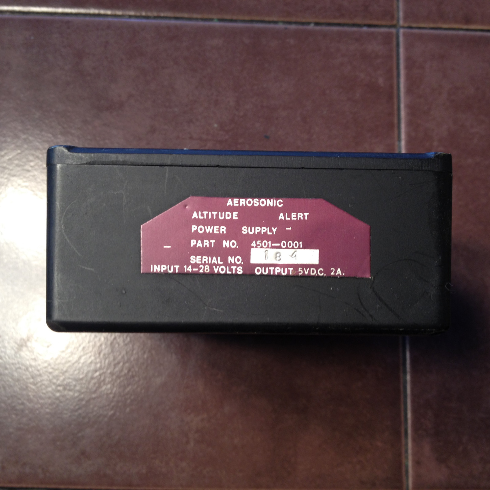 Aerosonic Altitude Alert Power Supply 4501-0001.