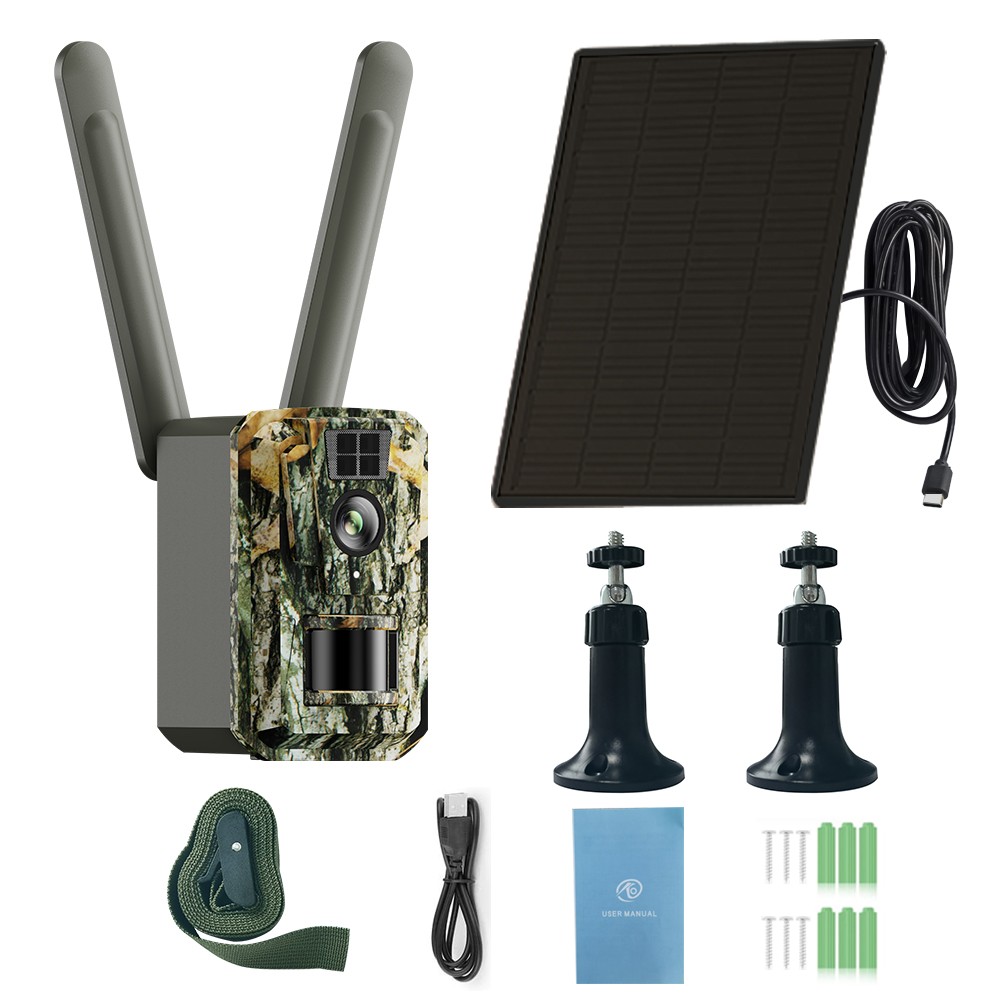 Wireless Solar Powered 2k Hunting Night Vision Motion 4G camouflage Camera
