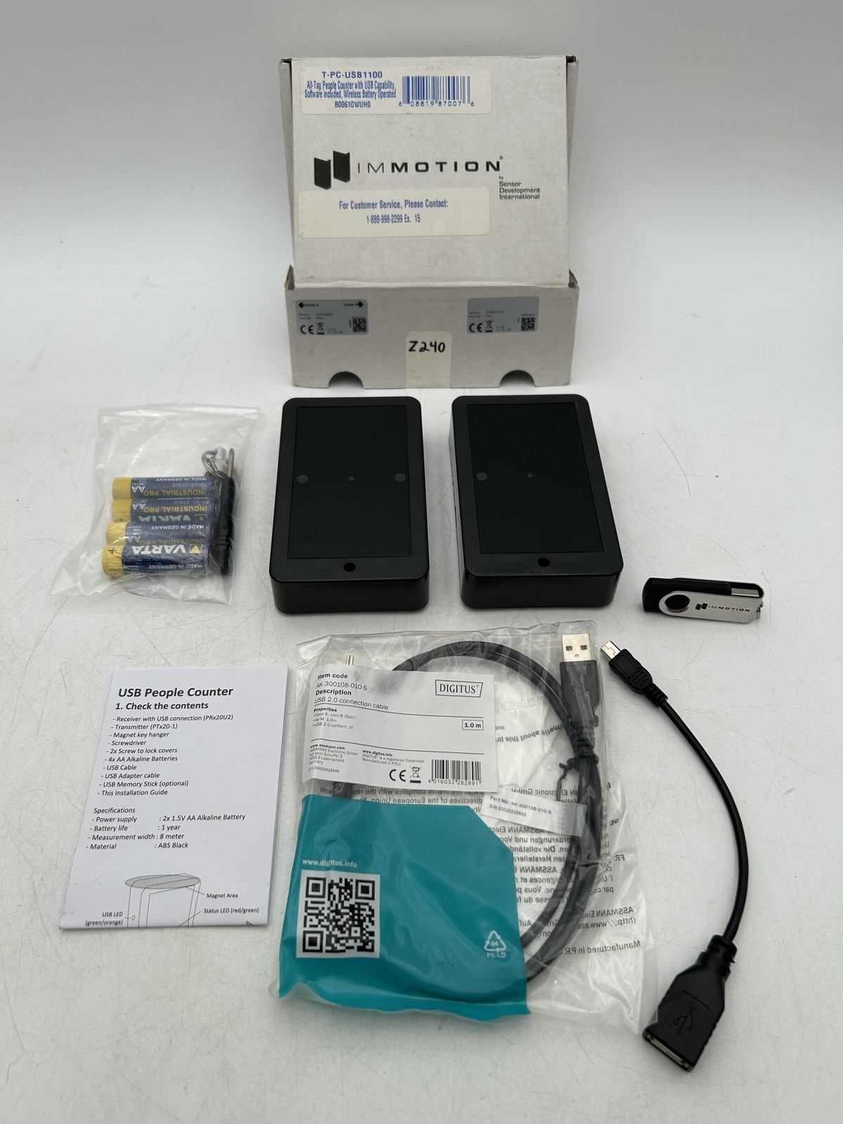 Immotion Wireless People Counter Battery Powered USB