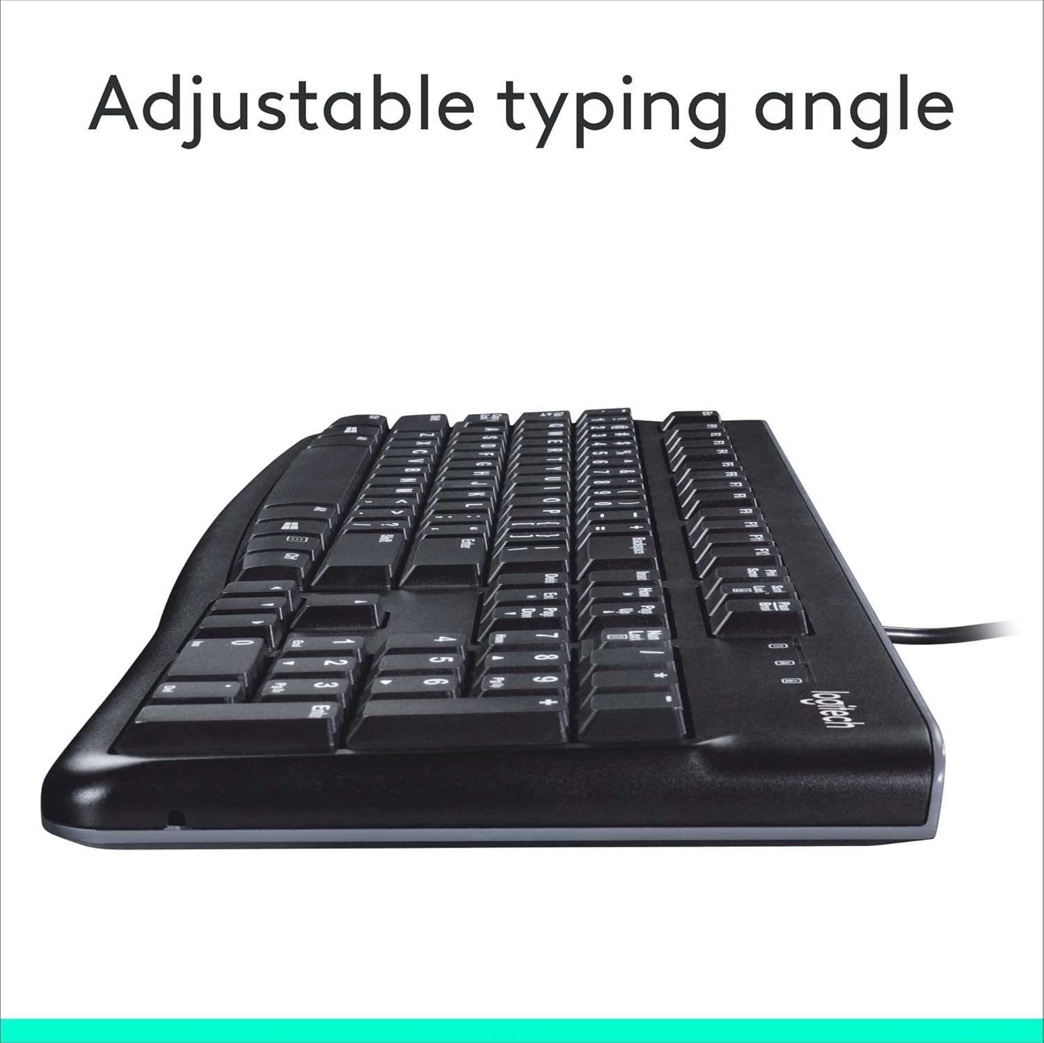 K120 Wired QWERTY Keyboard - Easy Setup, Spill-Resistant, Eco-Friendly Design