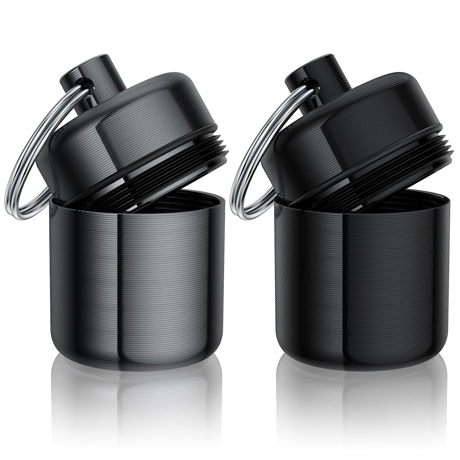 Ear Plug Carrying Case Keychain(2 Pack), Small Waterproof Metal Earplug Case ...
