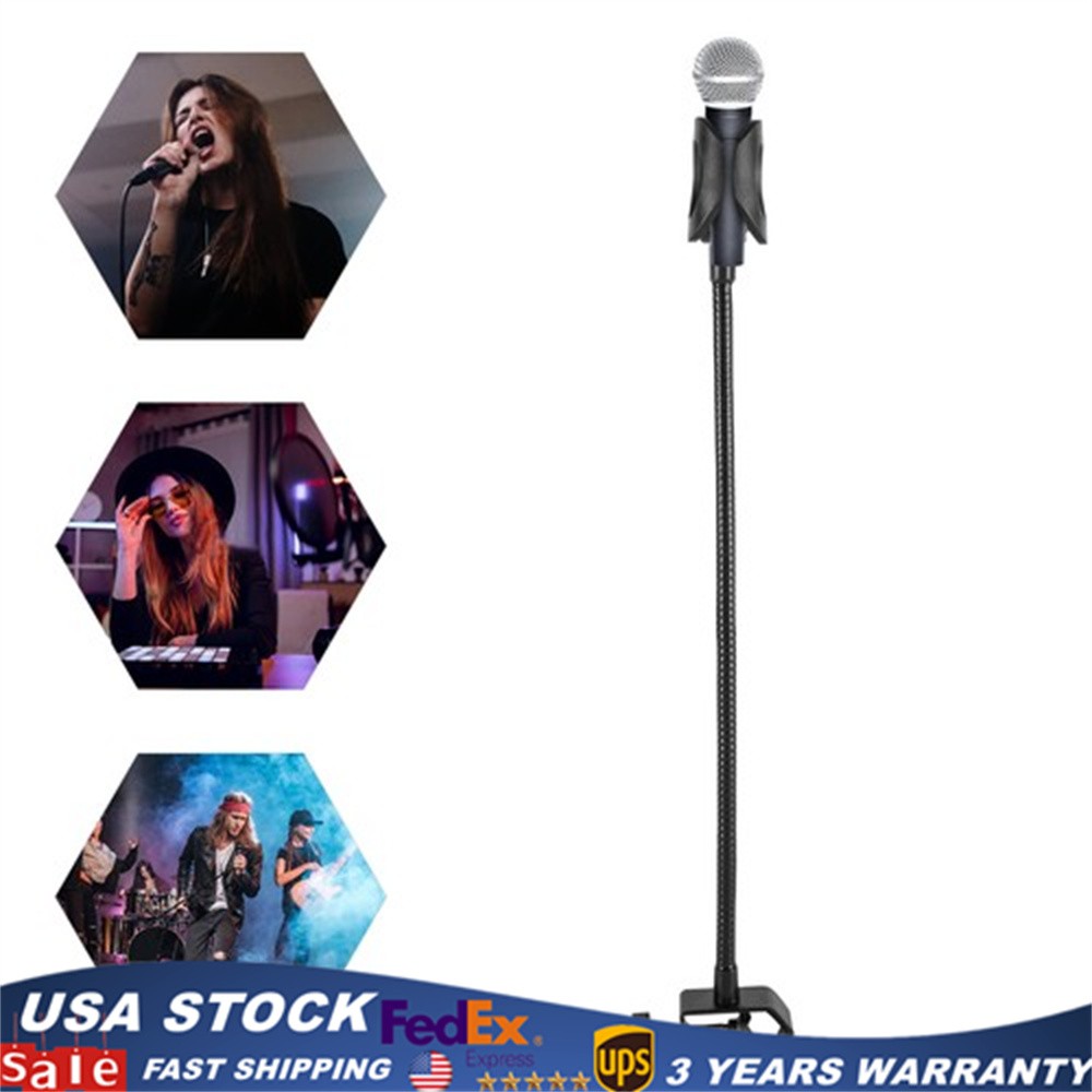 Adjustable Gooseneck Microphone Stand with Desk Clamp For Radio Broadcasting