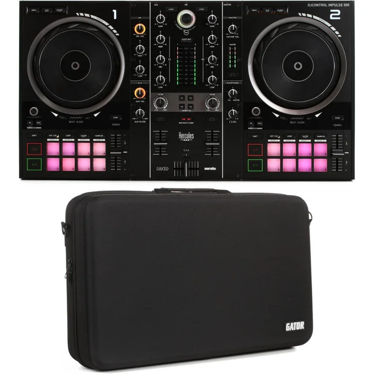 Hercules DJ DJControl Inpulse 500 2-channel DJ Controller with Carry Case