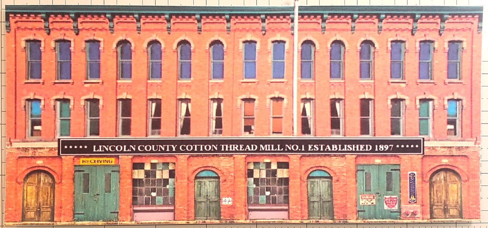 HO Scale Building Background Flat / Front 2D "Thread Mill Bldg"  Brand New!!!