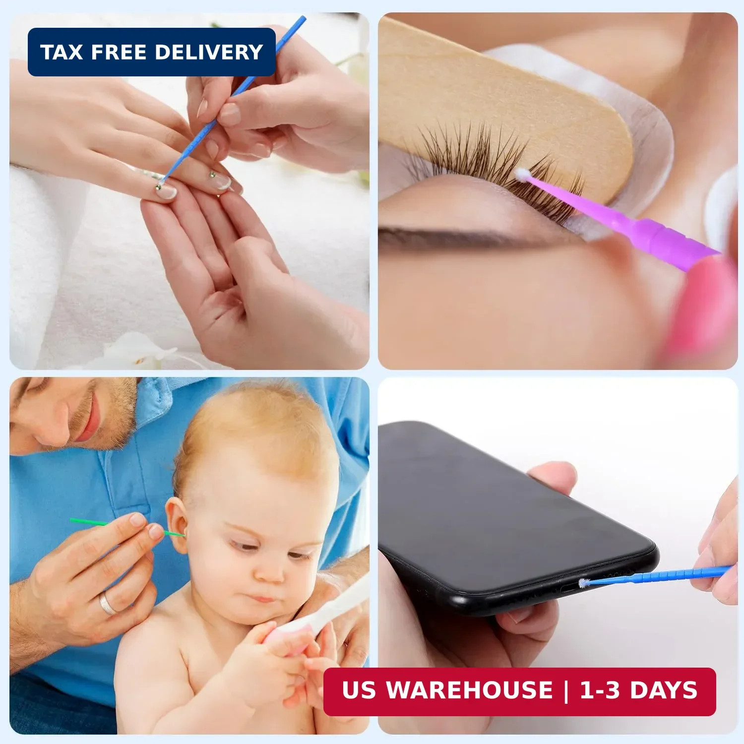 JMU 400pcs Dental Micro Applicators Brushes Fine, Disposable Microswabs
