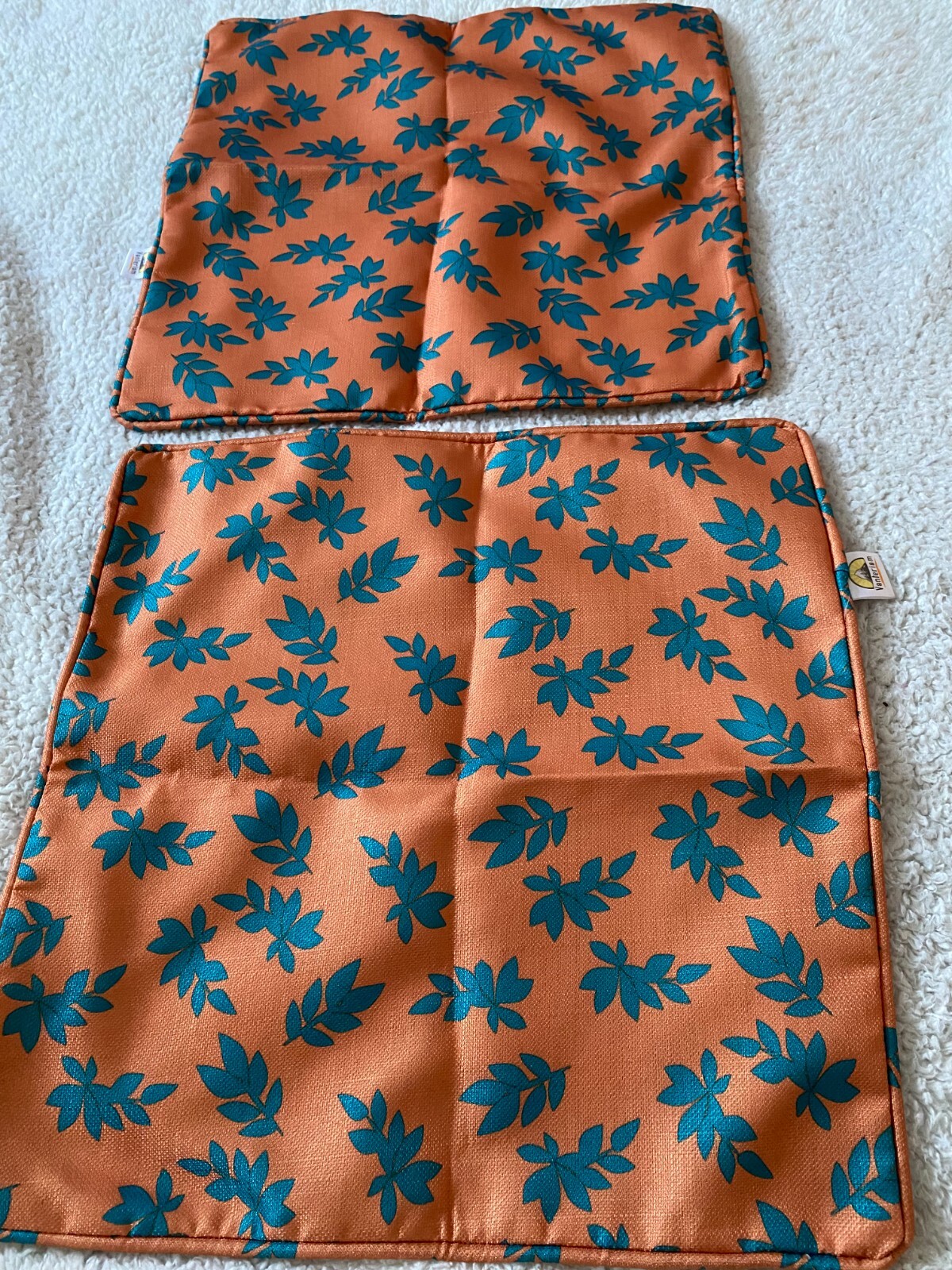 Vanteriam 2 Packs 17.75" x 17.75" Orange Green Leaves Pillow Cover (K6)