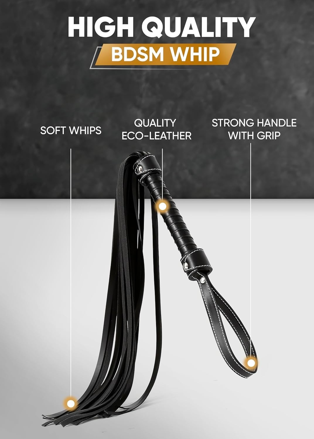 Durable 33 Inch Equestrian Flogger Crop with Comfortable Handle for Control