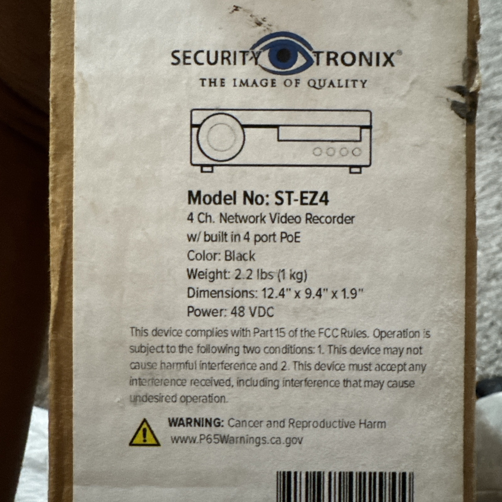 Security Tronix ST-EZ4 NVR Security System NVR-NR32P4-4 Open Box