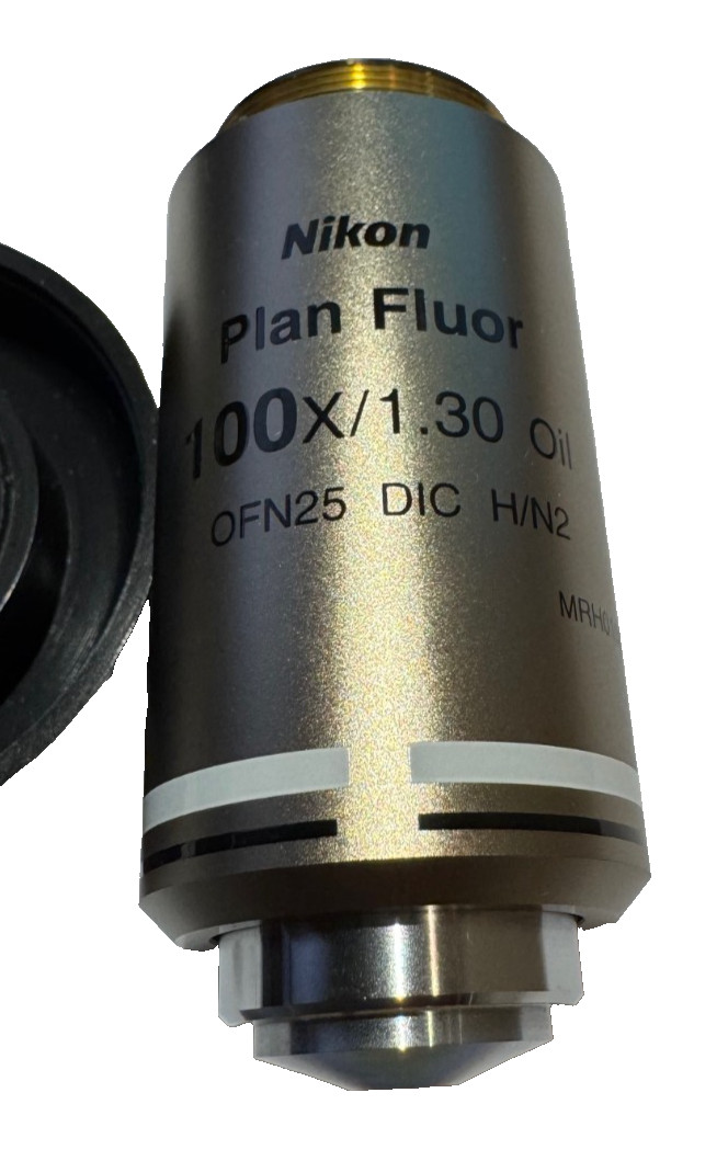 NIKON  PLAN FLUOR 100X / 1.30 OIL, DIC H /N2 MICROSOCPE OBJECTIVE