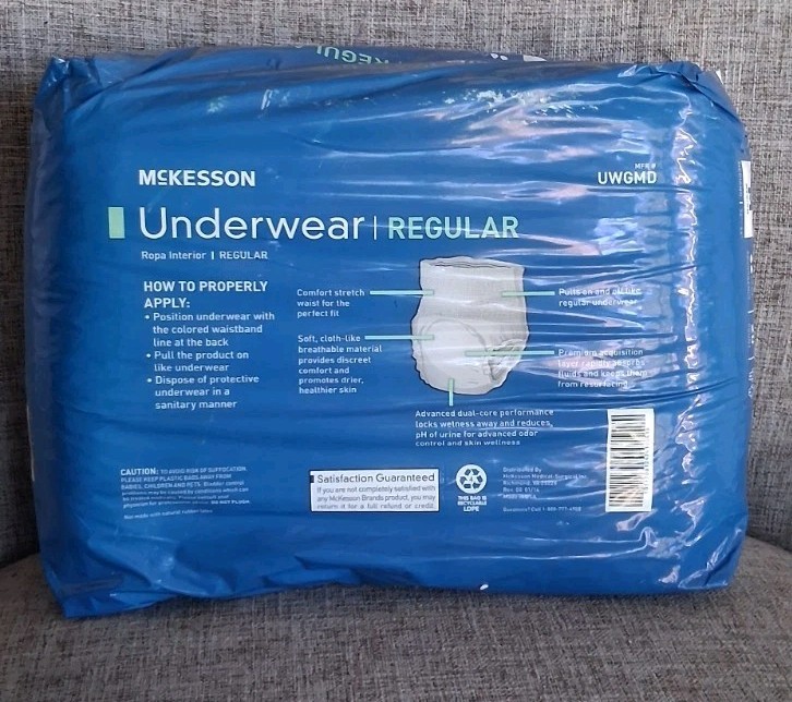Pack Of 3 McKesson Regular Adult Absorbent Underwear Pull On Medium M/ 20 Ct Bag