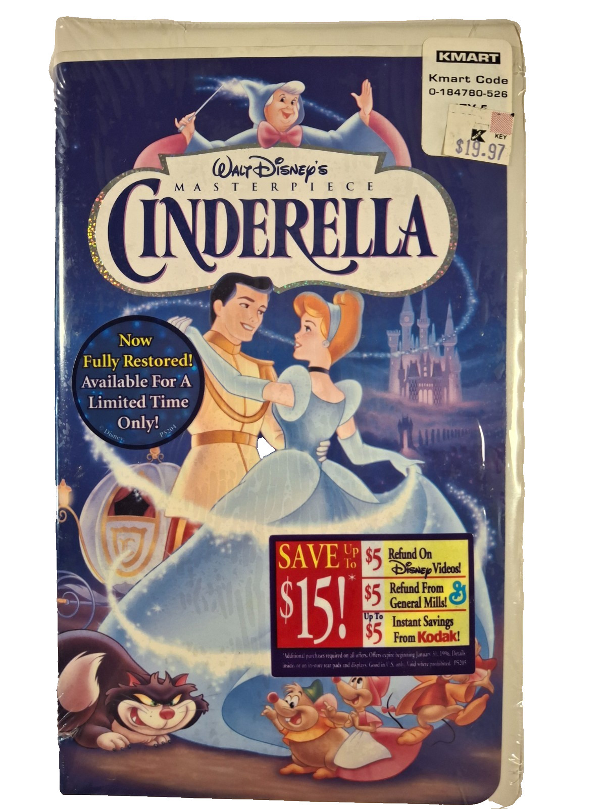Walt Disney CINDERELLA VHS Masterpiece Collection Clamshell - Sealed