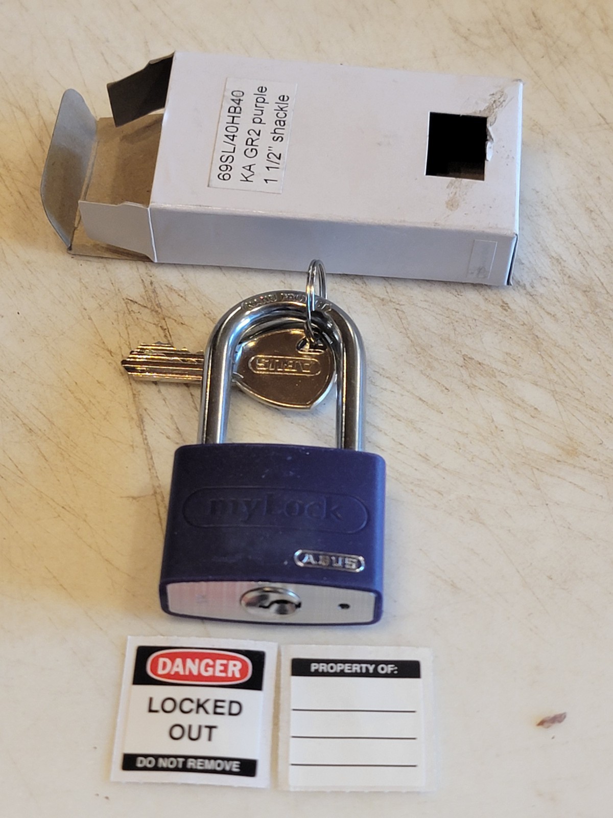 Abus 69SL/40HB40 Kd Purple Lockout Padlock, Aluminum, Purple,