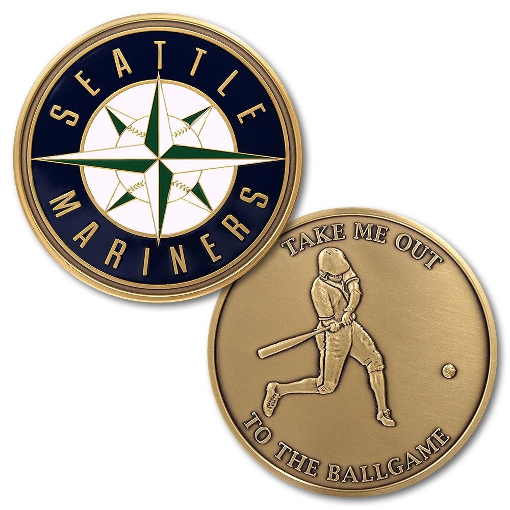 SEATTLE MARINERS TAKE ME OUT TO THE BALLGAME BASEBALL  MLB 1.75" CHALLENGE COIN