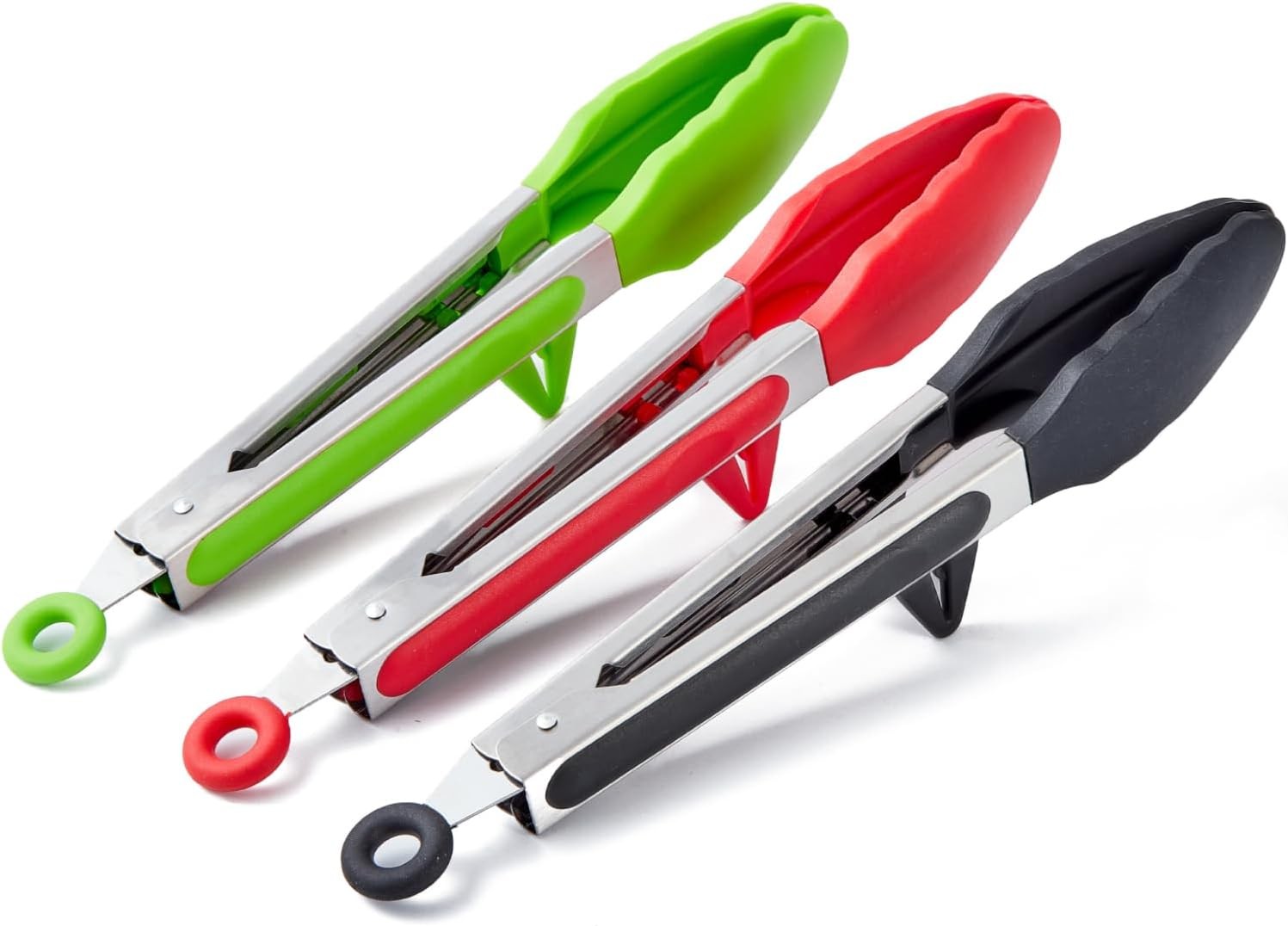 Kitchen Tongs, Tongs for Cooking with Silicone Tips,  Small