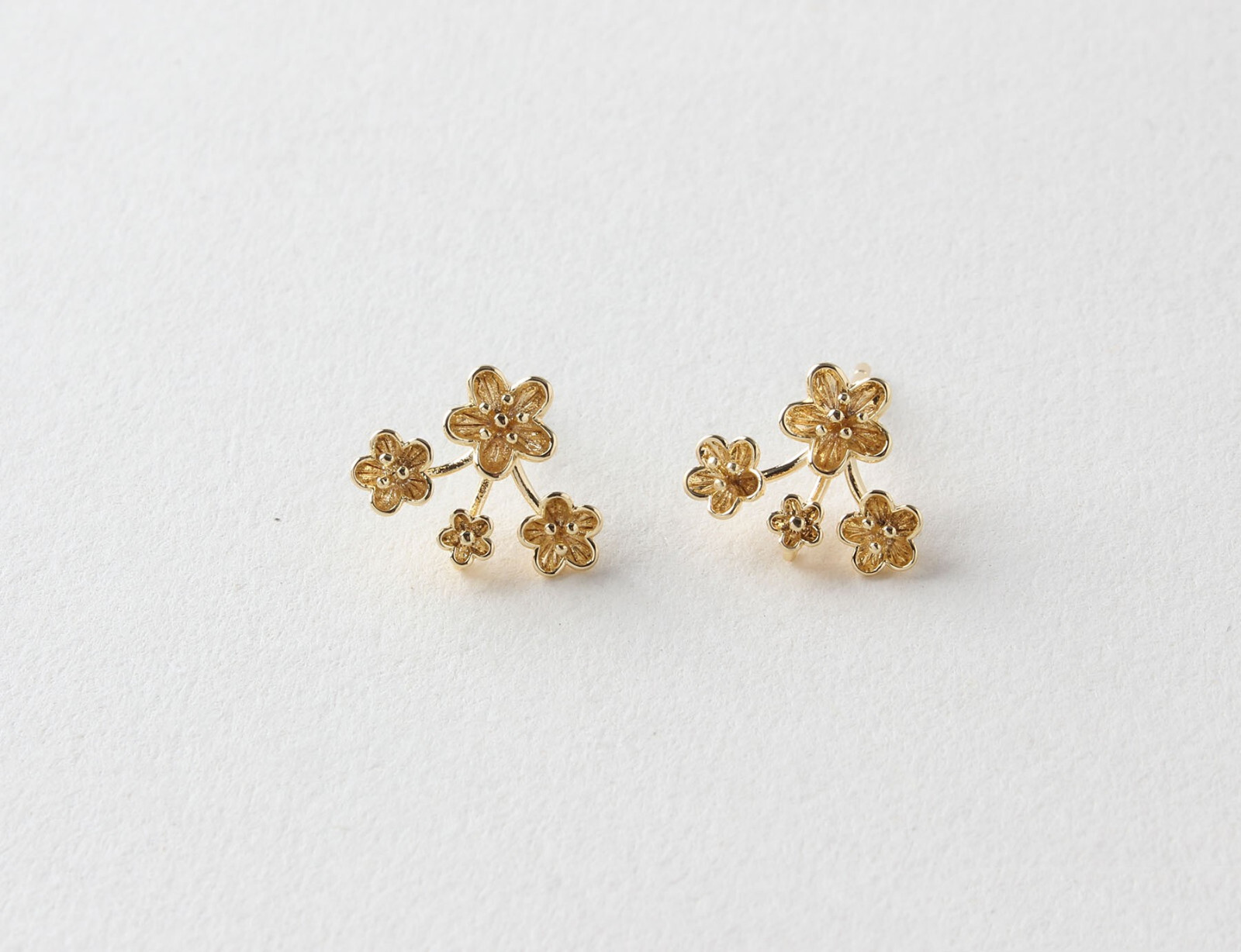 6pcs Gold Multiple Flower Stud Earring,Stacked Flower Earring Post,Floral Stud