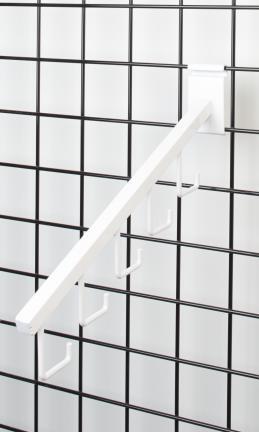 SSWBasics Pack of 5 White 5-J-Hook Waterfall Faceout Gridwall Hooks -