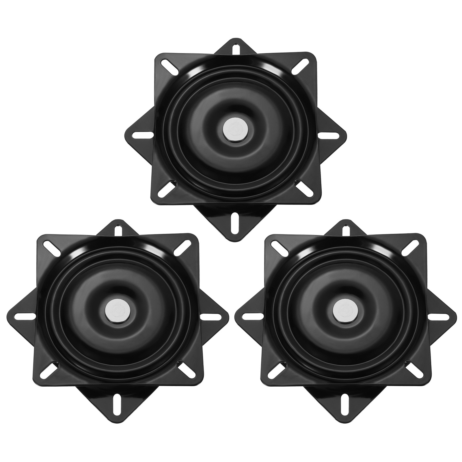3Pcs 6.3" Bar Stool Swivel Plate, Rotation Lazy Susan Turntable, Black 160x2.5mm