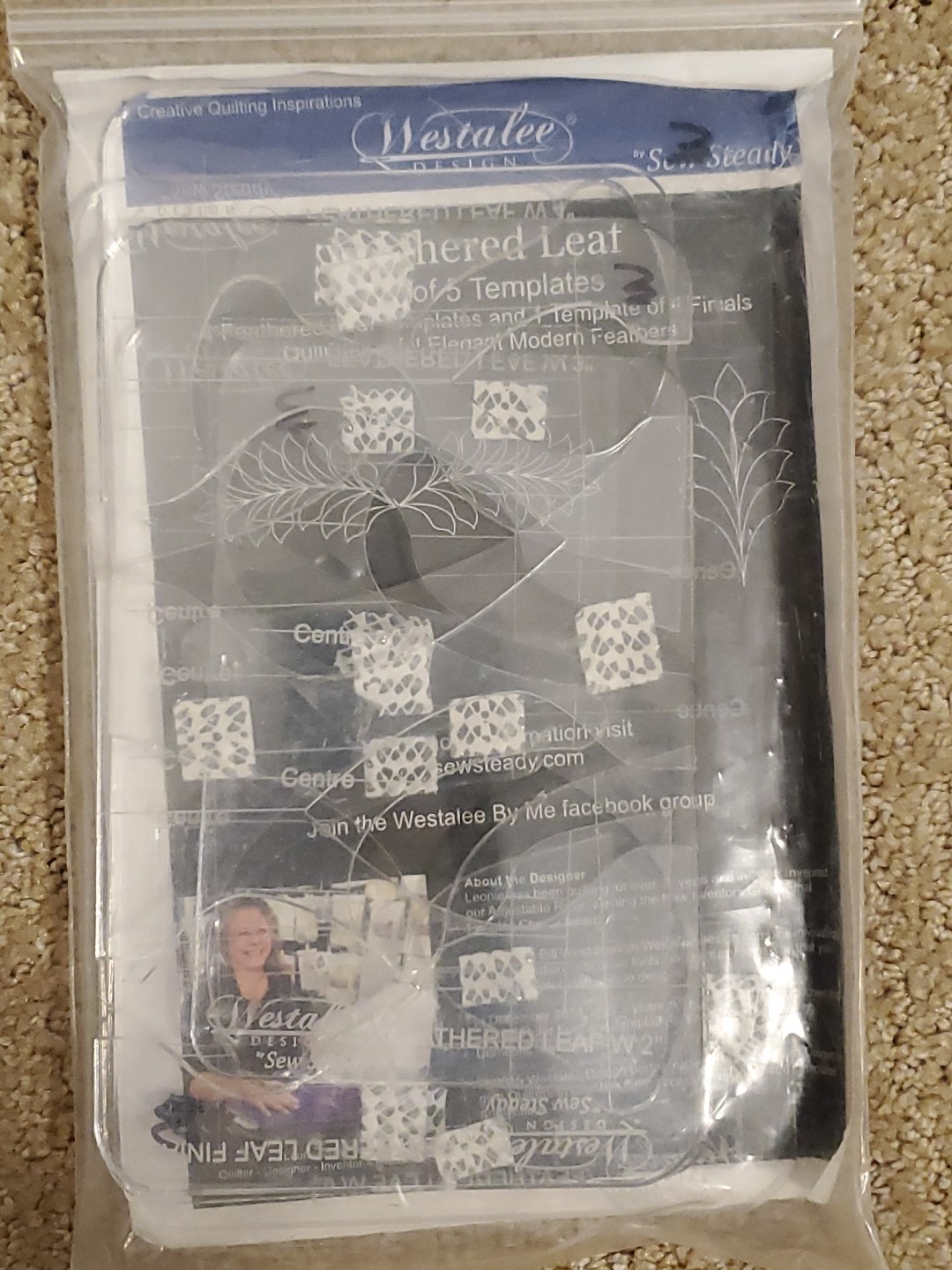 Westalee Sew Steady Feathered Leaf High Shank Template WT-FLS-HS