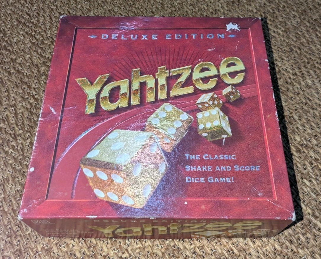 Yahtzee Gold Deluxe Edition Board Game Complete 1997 Extras Collectible Vintage