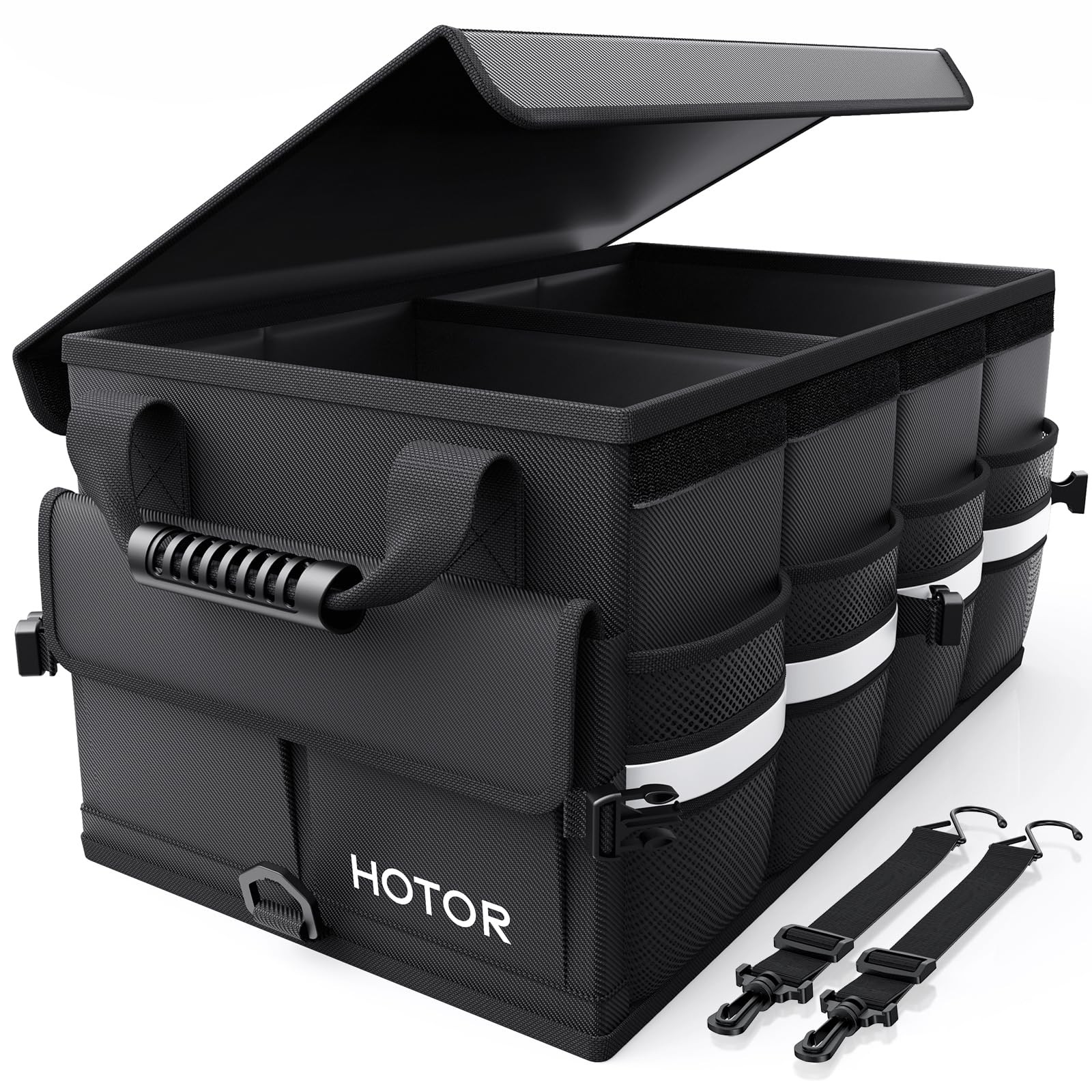 HOTOR Car Trunk Organizer - Foldable for SUV, Medium, Black