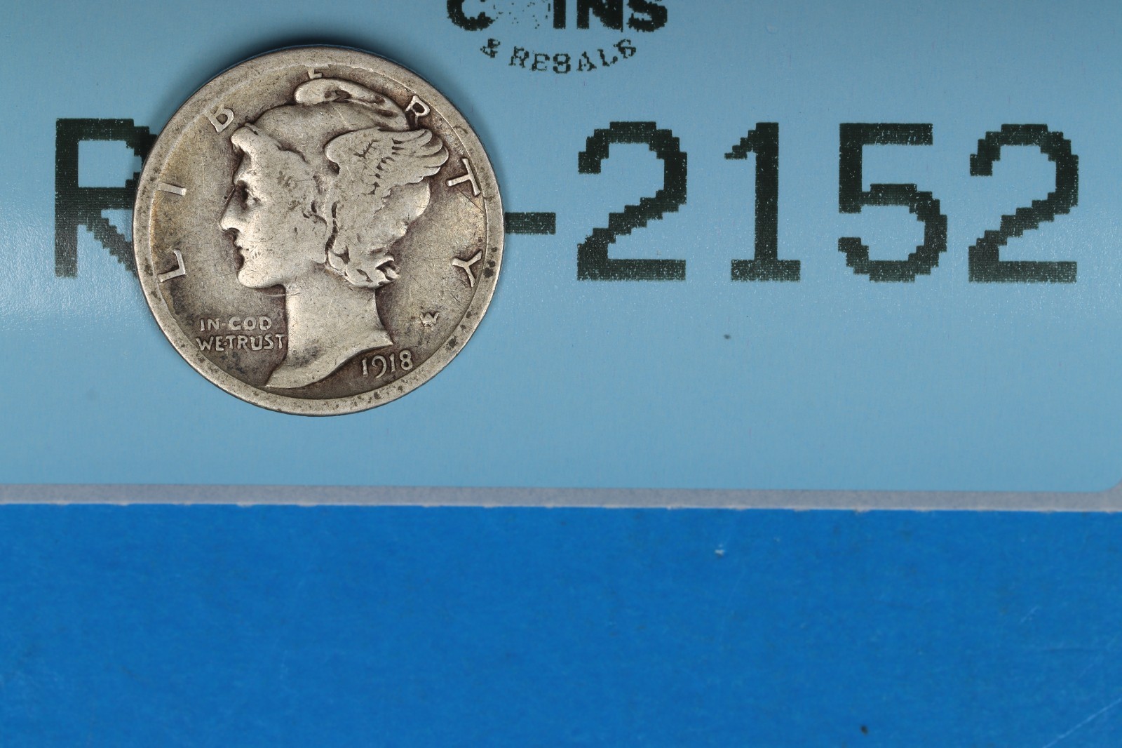 1918-S 10C MERCURY HEAD SILVER DIME Early US Type RAW-2152