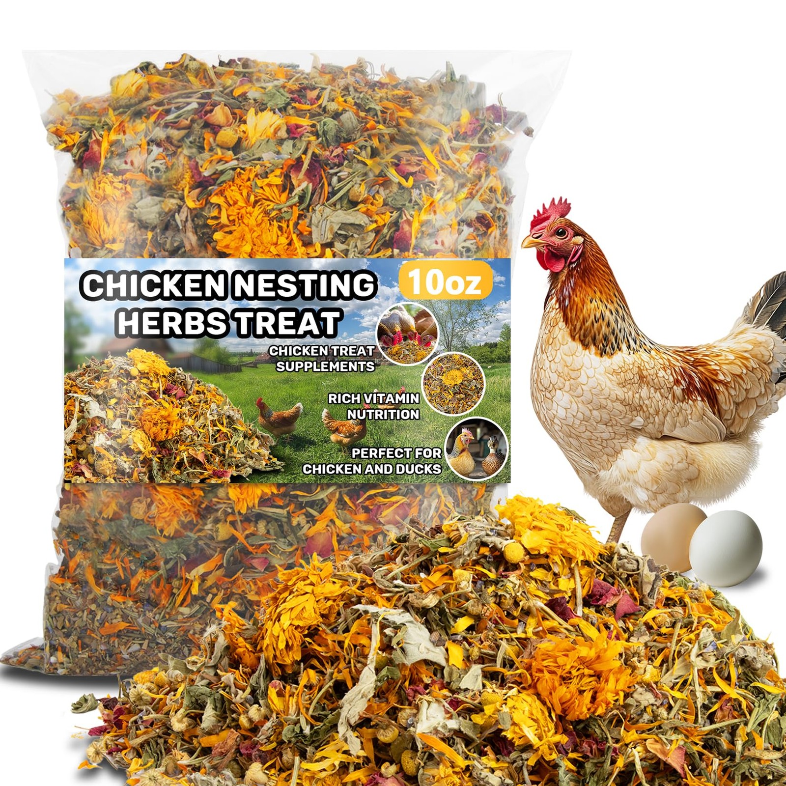 MAQIHAN 10oz Chicken Nesting Herbs - Dried Herb Layer 10 Ounce (Pack of 1)