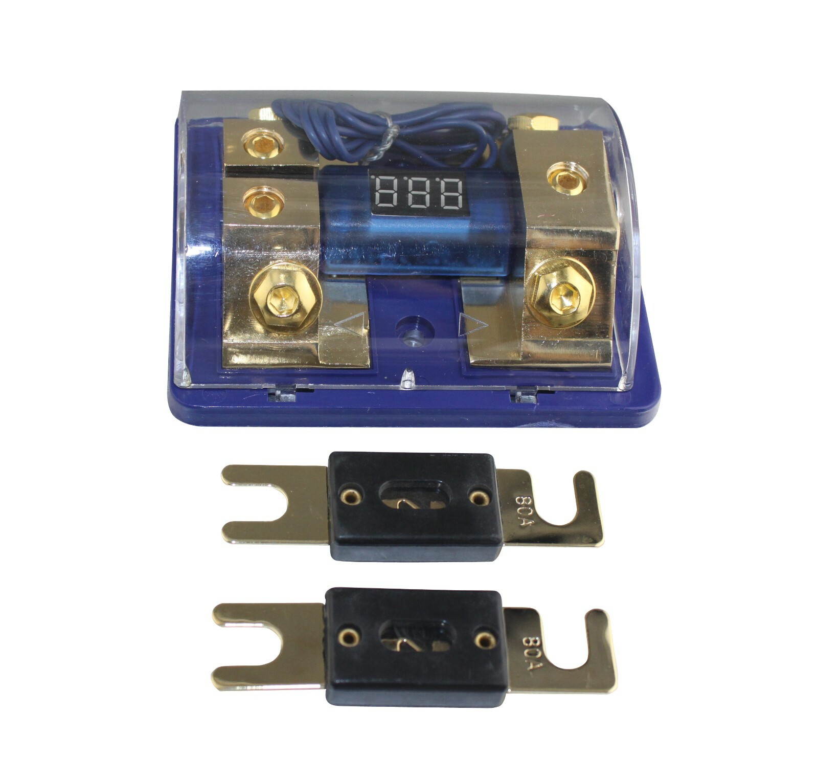 500A Dual Digital Golden ANL Dist Block 0-4 Ga Free 2PCS Fuse Holder 12-24V