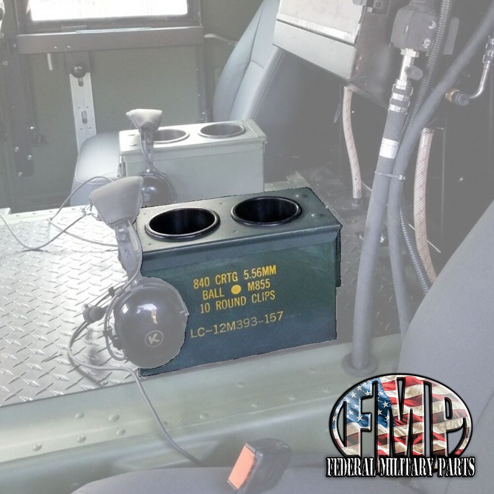1 MILITARY HUMVEE CUP HOLDER holds 2 cups CENTER CONSOLE A M998 1 AMMO CAN