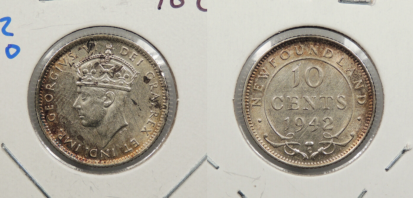 CANADA Newfoundland 1942-C 10 Cents George VI #WC95380