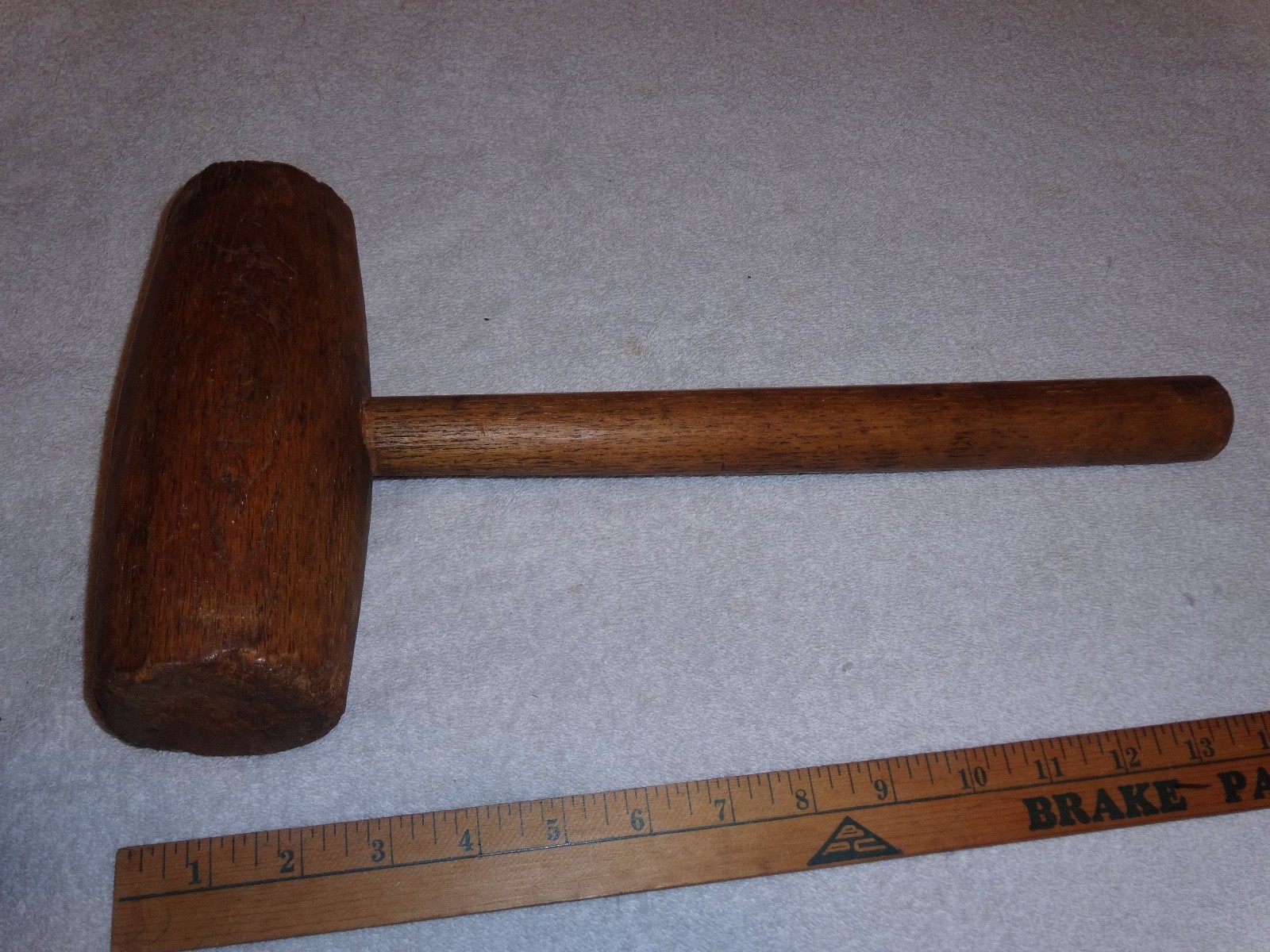 VINTAGE ANTIQUE ORIGINAL 15" ALL WOOD CARNIVAL HAMMER SIGN TOOL WOODEN PRIMITIVE