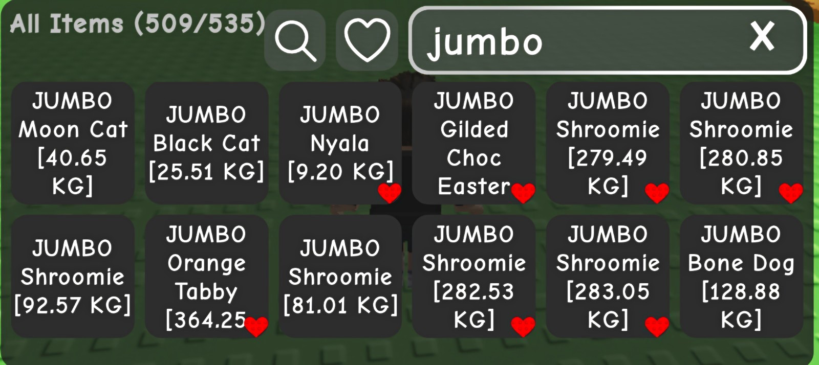Grow A Garden Pets JUMBO/Mega/Gigantic Corrupted/Venom/Inferno
