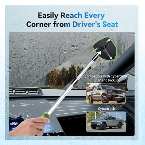 XINDELL Windshield Cleaner Tool, Car Window Cleaning Kit with 4 Reusable Green