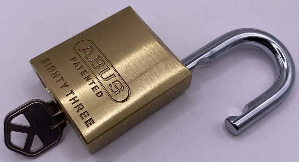 ABUS 83/45 Brass Padlock Kwikset Keyway Zero Bitted New In Box Lock