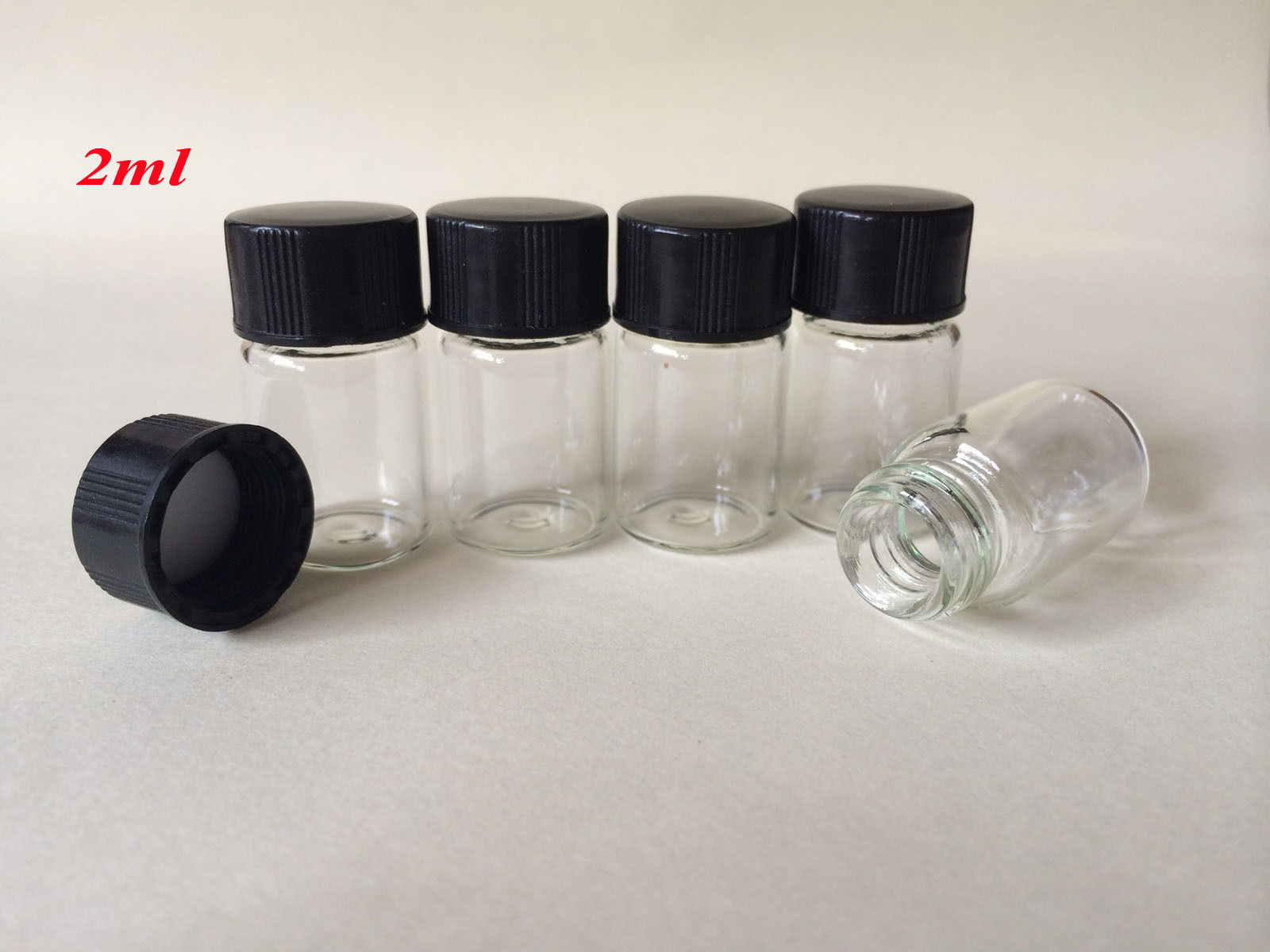 10pcs 2ml Clear Glass Bottles 16*25mm Vials with Plastic Lid Small Bottle