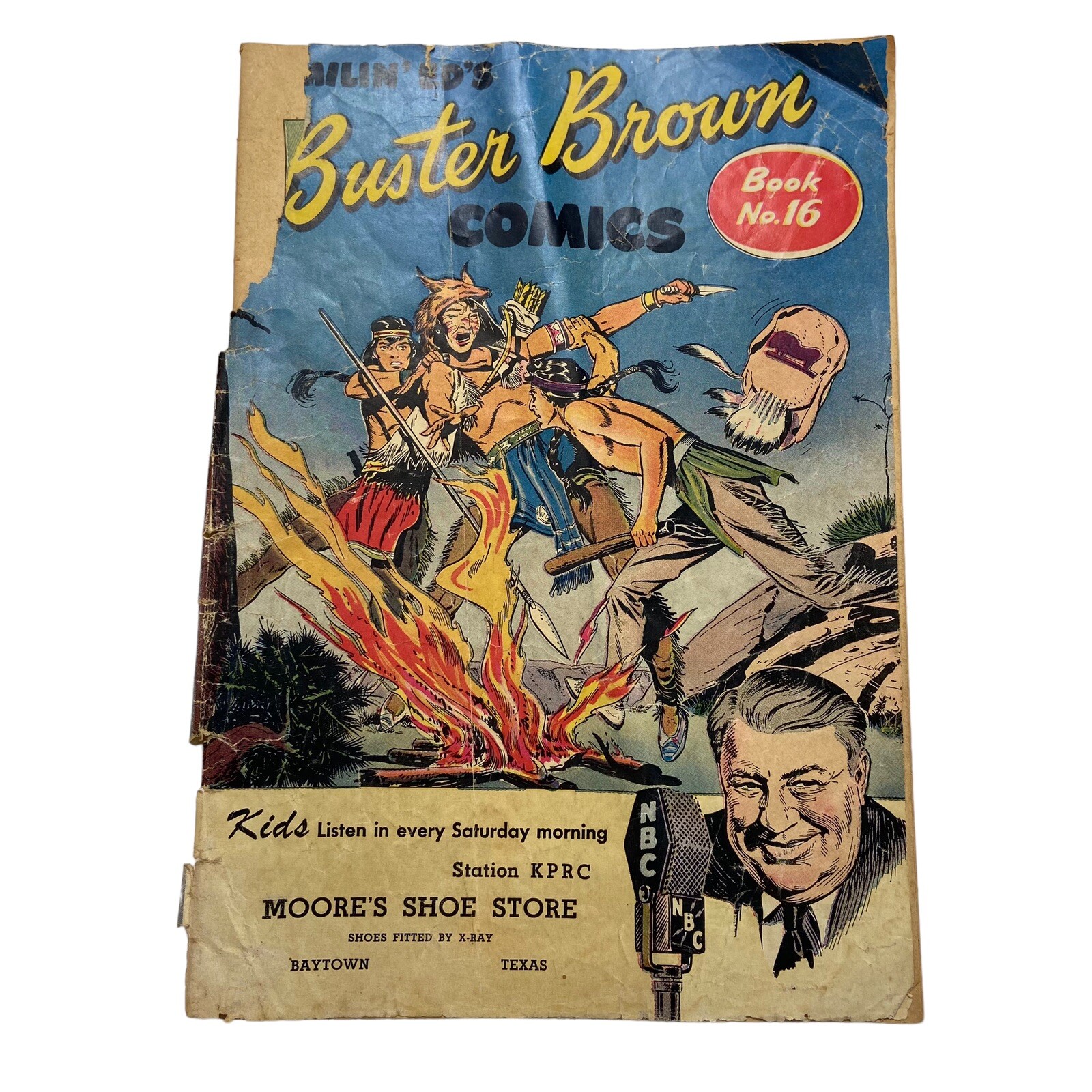 Buster Brown Comic #16 AD MOORE'S SHOE STORE Baytown, Texas STATION KPRC 1940-50